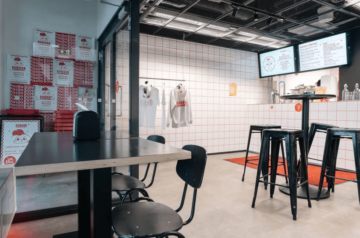 Inside of Burger Company's Pasila location